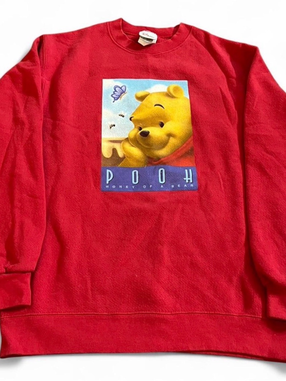 Vintage 90's Disney Winnie The Pooh  Red Women's Sweatshirt Size S